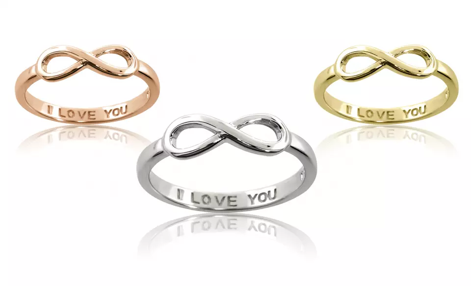 I Love You Engraved Infinity Ring. Multiple Options Available. Free Returns. - Primary Image