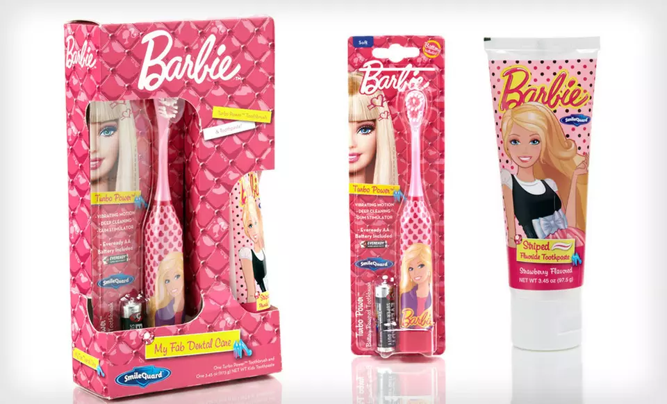 $8.99 for a Barbie Turbo Power Toothbrush and Toothpaste Combo Set ($18.98 List Price). Free Returns. - Primary Image