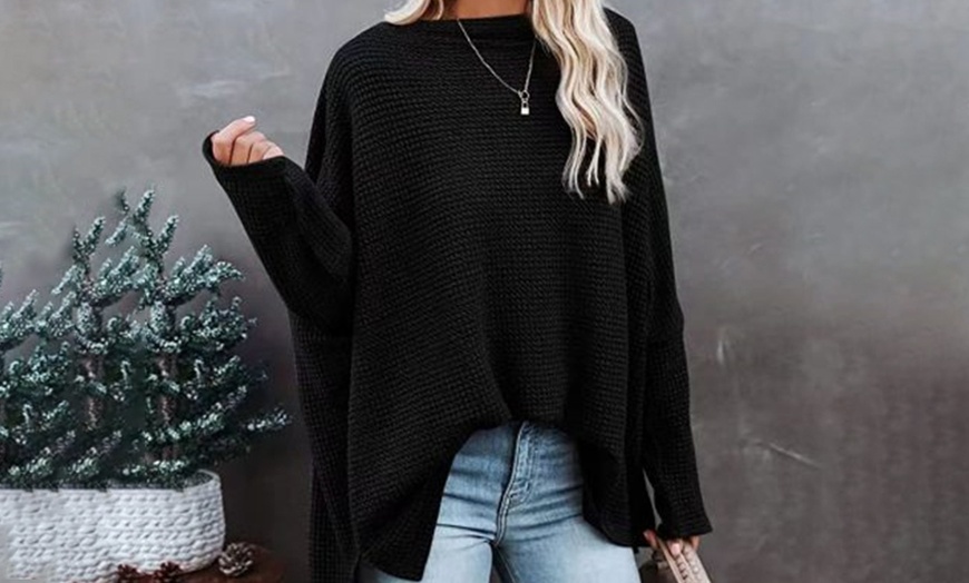 Image 7: Off-Shoulder Waffle Knit Top