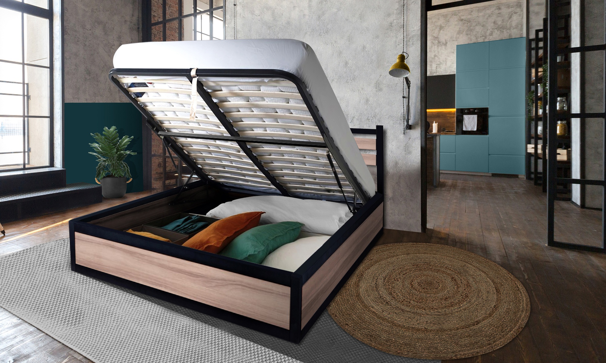 Lit coffre industriel "Chicago" de Sampur