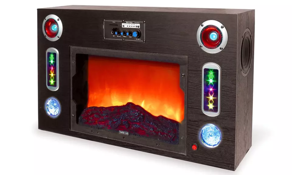 Technical Pro Faux Electric Fireplace Bluetooth Entertainment Center - Primary Image