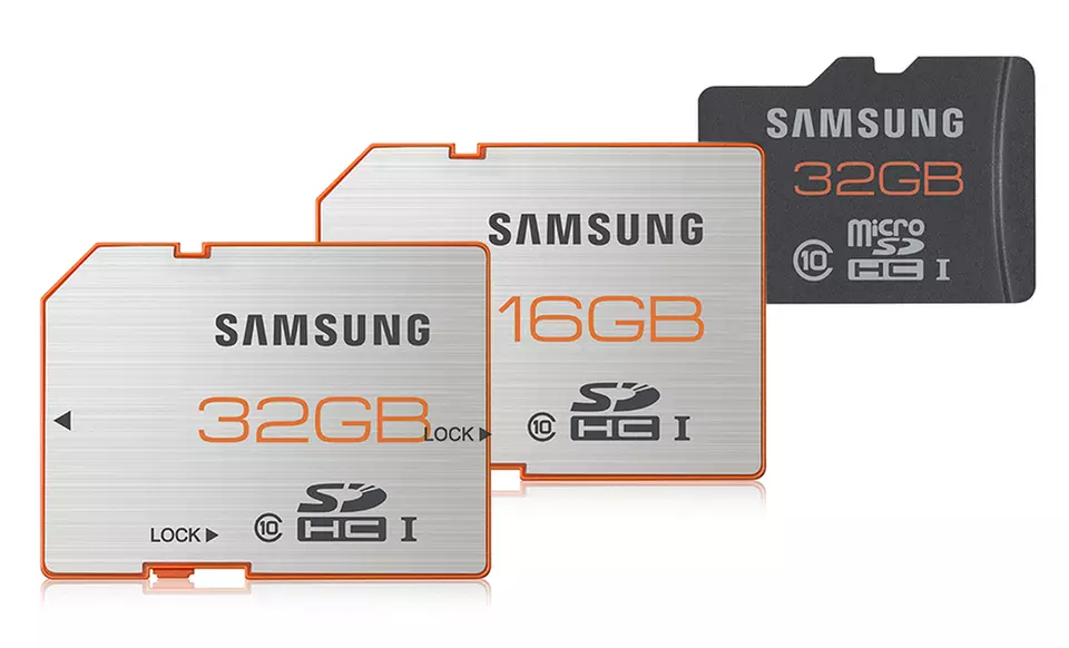 Samsung 16GB or 32GB SDHC or 32GB microSD Flash Memory Cards from $12.99–$22.99 - Primary Image