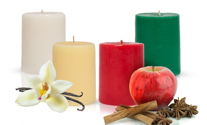 Image 3: Four Scented Pillar Candles