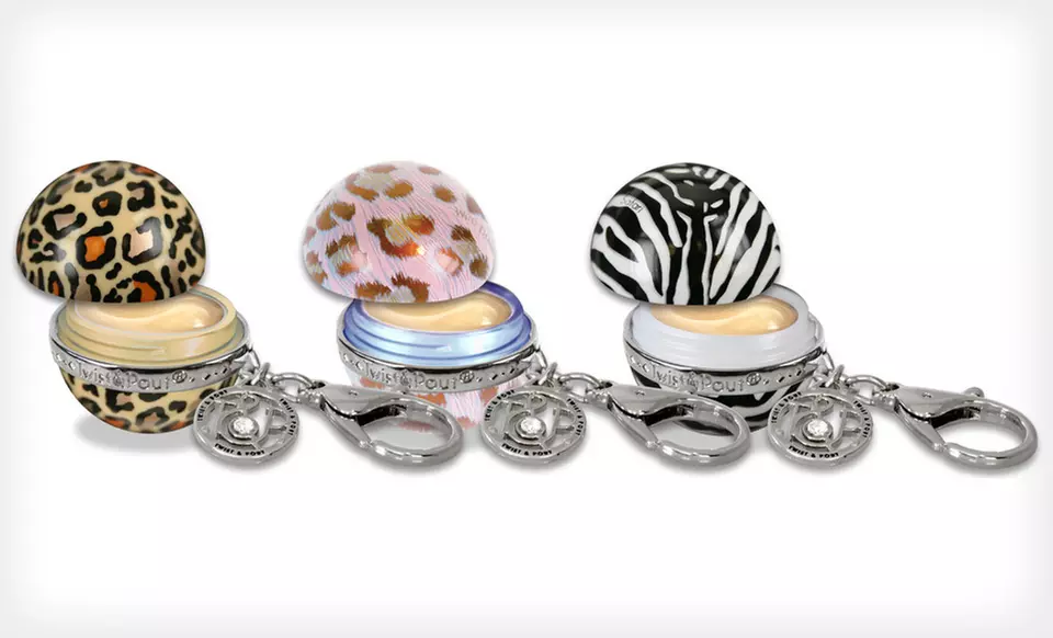 $13 for a Twist & Pout Lip Balm Key Chain Trio ($27 List Price). Two Options Available. - Second Medium