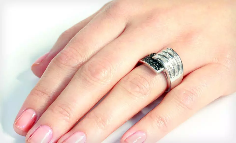 $99 for a 1-Carat Genuine Black and White Diamond Ring ($499.99 List Price). Free Shipping. - Second Medium
