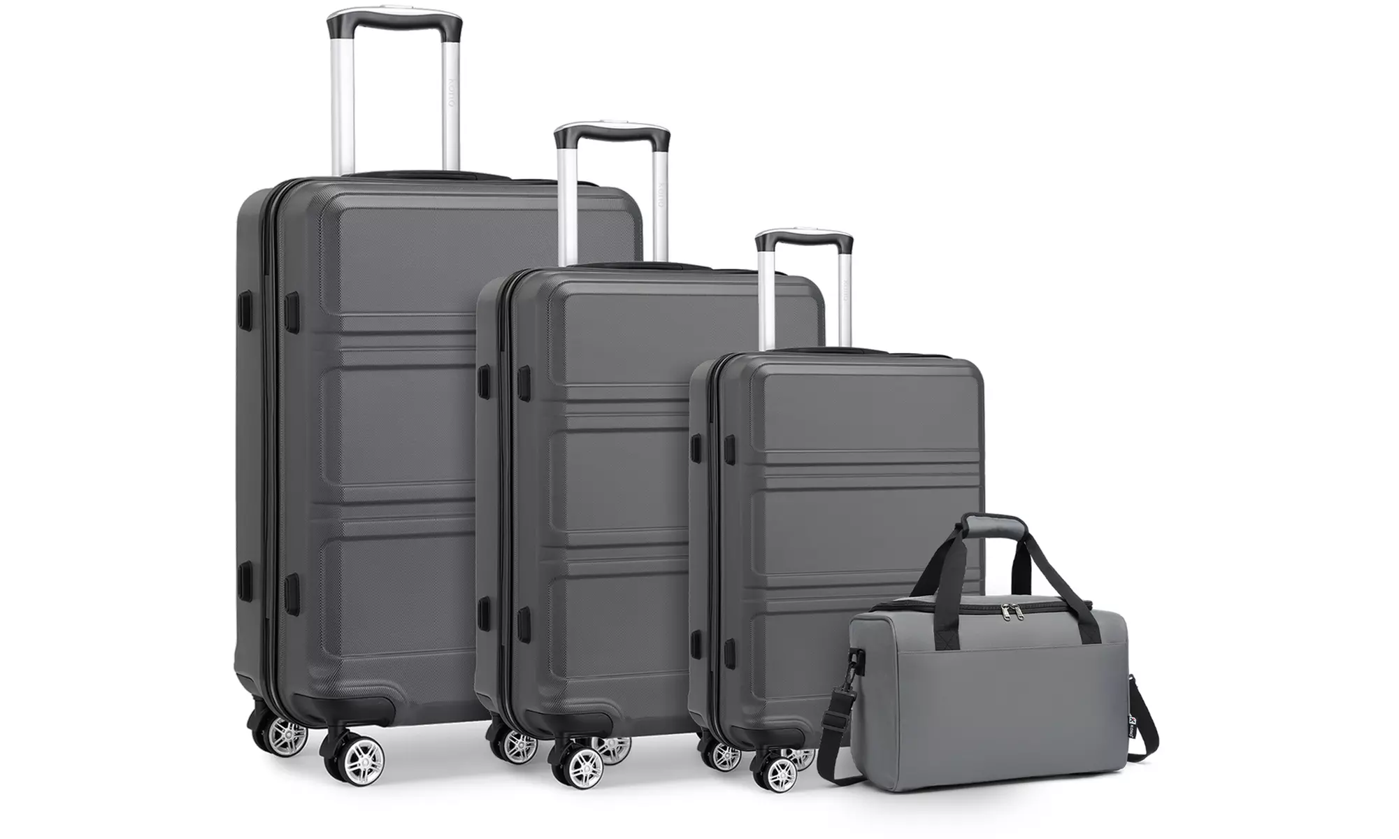 KONO 4er-Set Reisegepäck mit 3 Hartschalenkoffern inkl. Reisetasche
