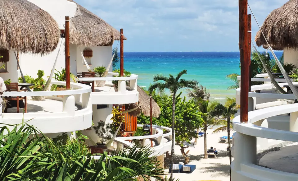 Stay with WiFi and Continental Breakfast at Playa Palms Beach Hotel in Playa del Carmen, Mexico. Dates Into October. - Primary Image