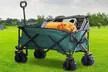 Outsunny Outdoor Folding Garden Trolley on Wheels - Image 2