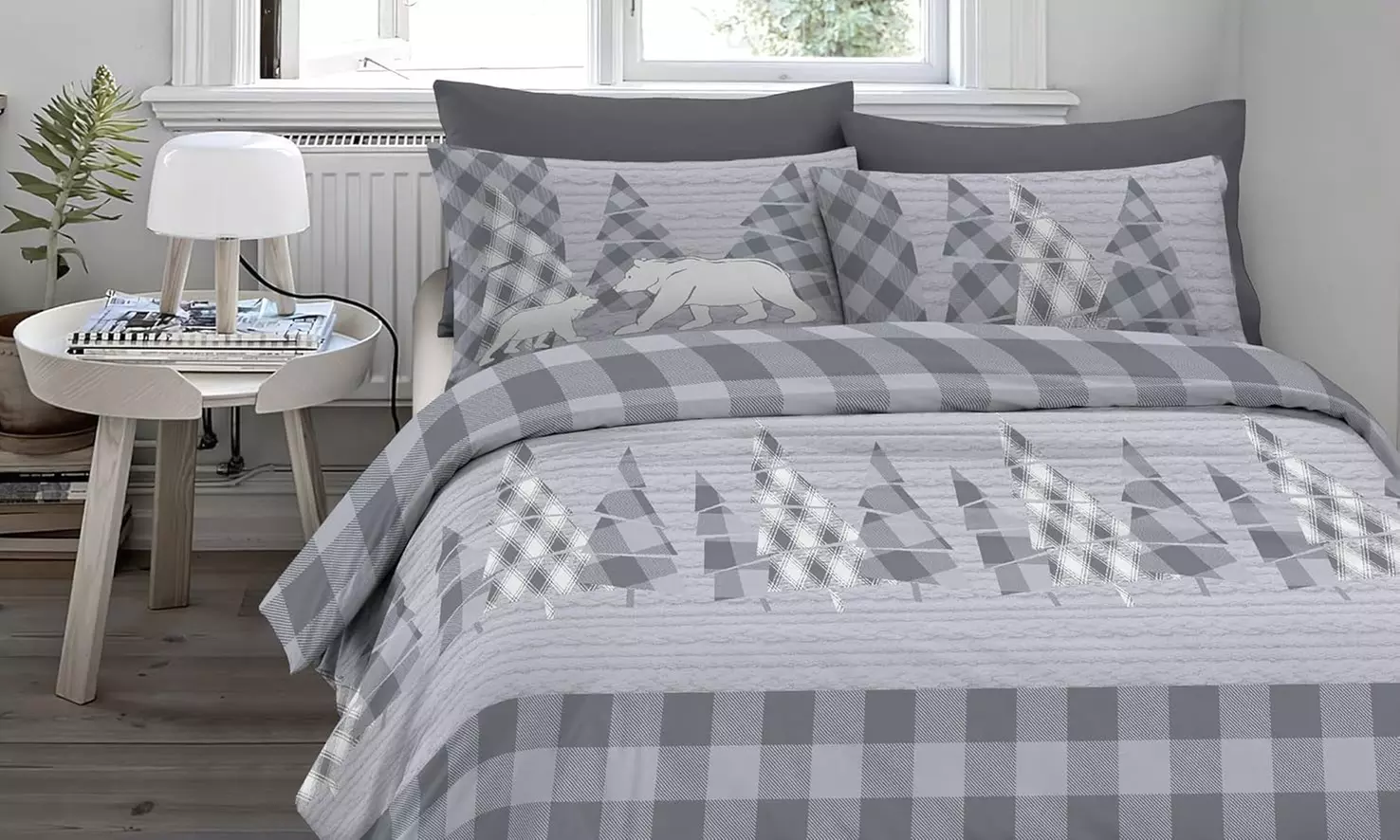 Flanell-Bettwäsche-Set mit winterlichem Motiv