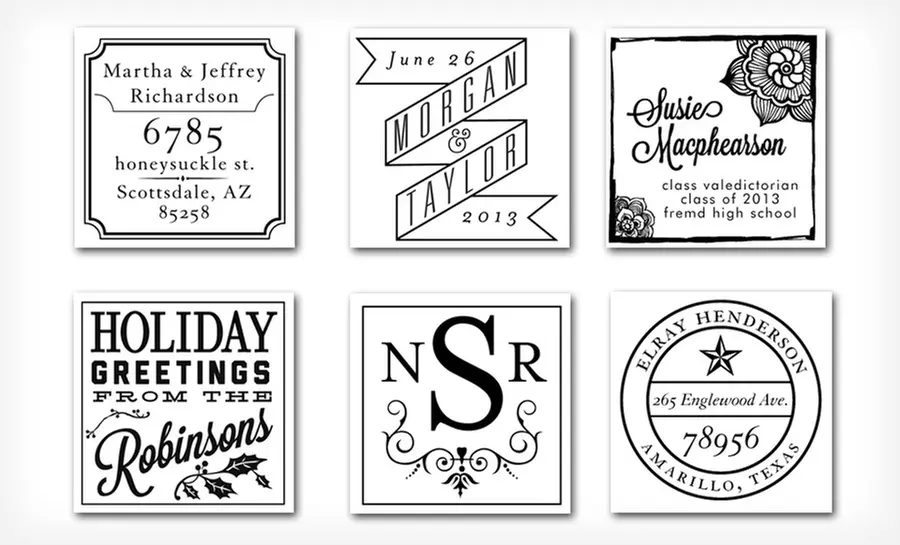 Trio Style Self-Inking Stamper with Personalized Designs from Mason Row. Free Shipping. - Second Medium