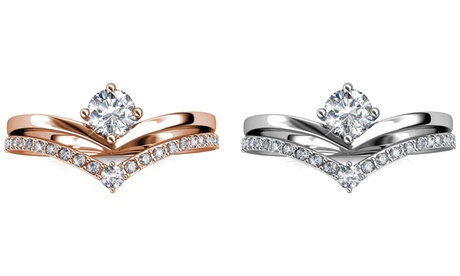 1 ou 2 bagues collection Corona ornées de cristaux Swarovski®