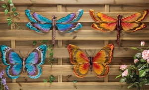 Garden Gear Metal and Glass Butterfly or Dragonfly Wall Art