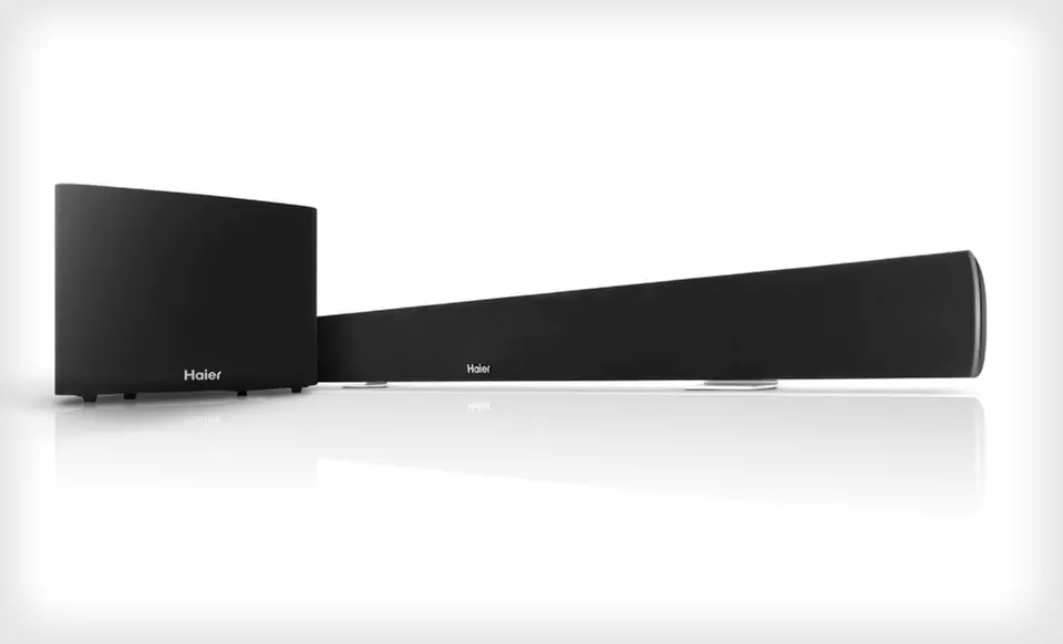 $199 for a Haier Slim Soundbar and Wireless Subwoofer ($499.99 List Price). Free Shipping and Free Returns. - Primary Image