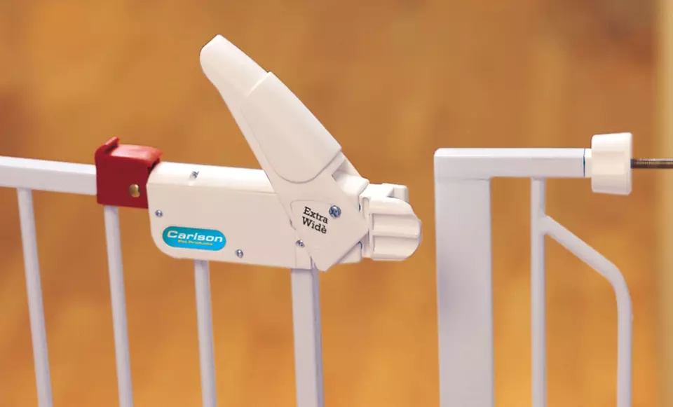 1 or 2 Extra-Wide Walk-Through Gates with Small Pet Door for $35.99 or $69.99. Free Returns. - Second Medium