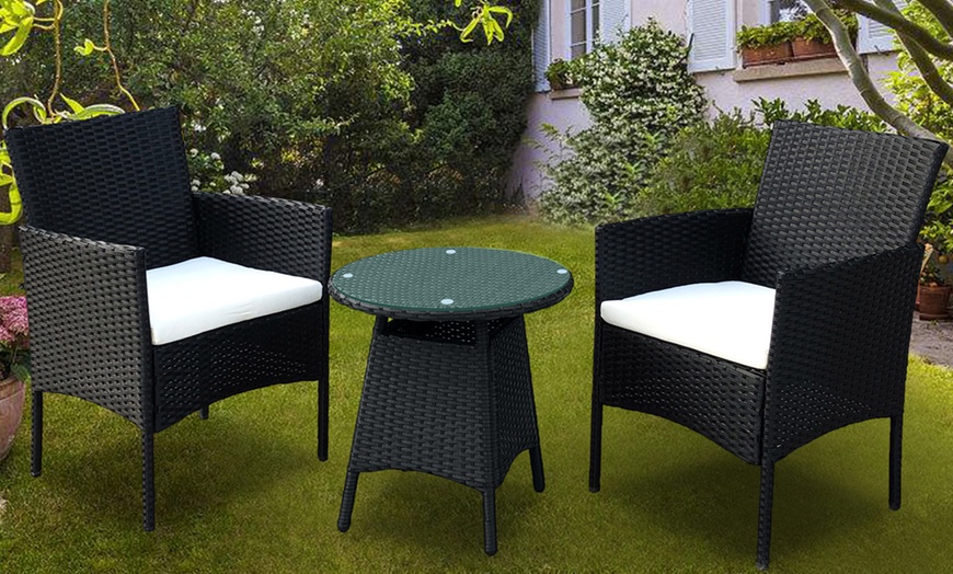 Image 7: Rattan-Effect Bistro Set