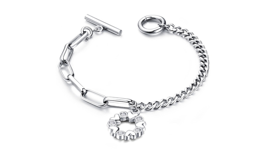 Love Heart Toggle Bracelet Made with Crystals from Swarovski® | Groupon ...