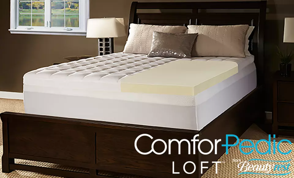 ComforPedic Loft 3.5" Plush Memory Foam and Fiber Combo Mattress Topper from Beautyrest. Five Sizes Available. - Primary Image