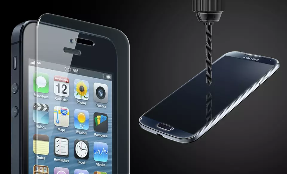 Merkury Tempered Glass Screen Protector for Galaxy S4 or iPhone 4/4S/5/5S. Free Returns. - Primary Image