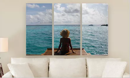 Canvas on Demand 36”x24” or 45”x30” Triptych PhotoSplit (Up to 80% Off). Free Shipping. - Primary Image