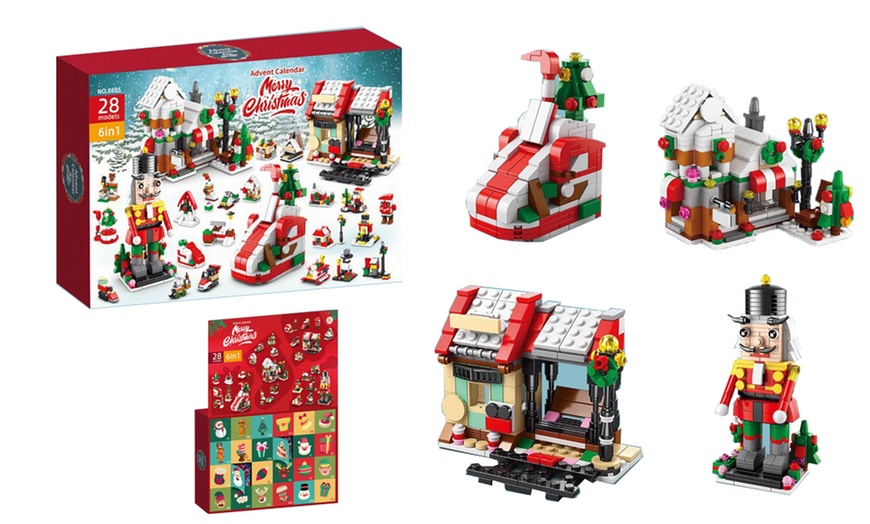 Image 8: Six in One Christmas Advent Calendar Building Blocks