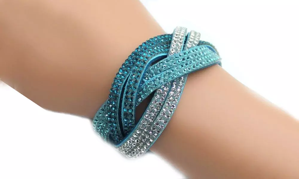 Bracelet en similicuir orné de cristaux Swarovski® - Primary Image