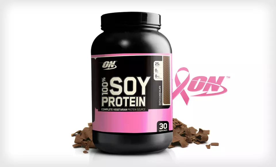 $14.99 for a 2 Lb. Jar of Optimum Nutrition 100% Soy Protein Powder in Dutch Chocolate Flavor ($31.99 List Price) - Primary Image
