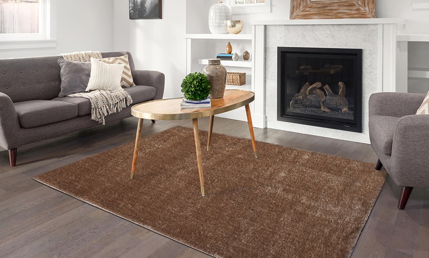 Image 18: Shimmer Soft Shiny Thick Shaggy Rug