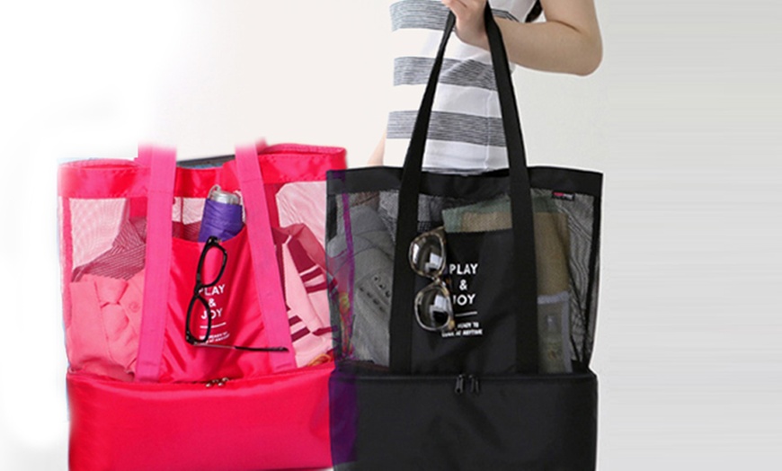 Image 11: Cooler Beach Tote Bag