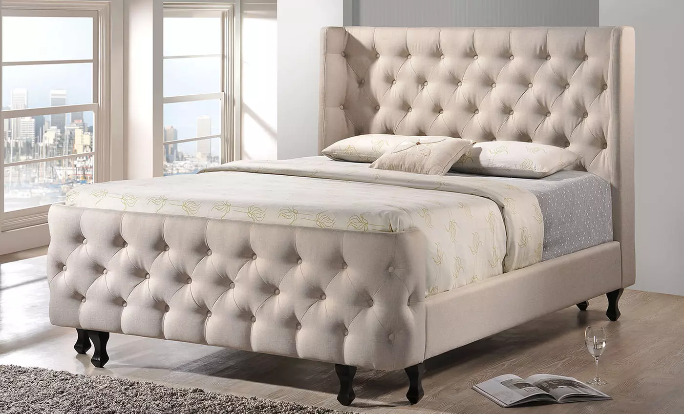 Francesca Fabric Platform Beds with Curved Feet from $799.99–$899.99 - Primary Image