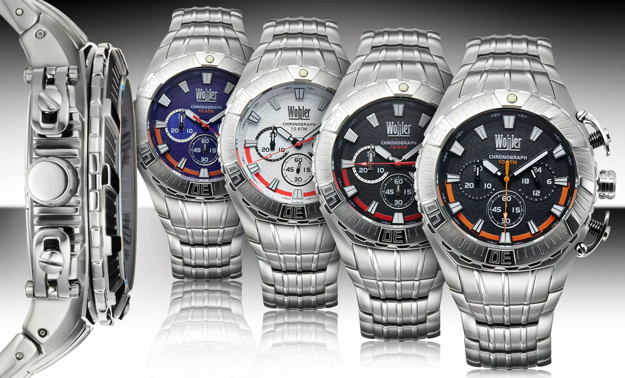 Wohler Men's Cohen Stainless Steel Chronograph Watch. Multiple Options Available. Free Returns. - Primary Image