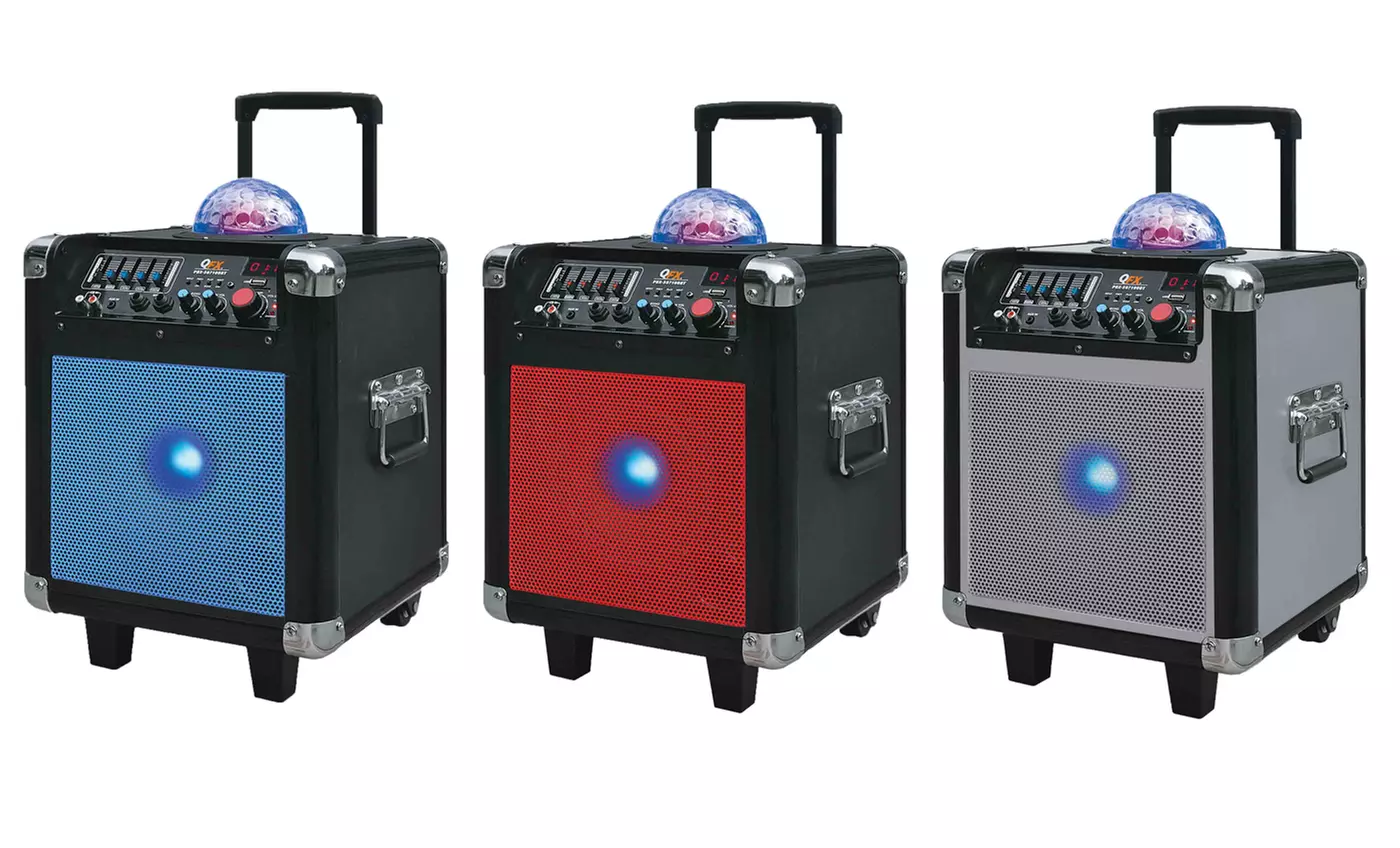 QFX Portable Bluetooth Tailgate Speaker with Microphone and Disco Ball - Primary Image