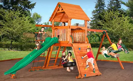 Three or Six Kids' Indoor-Playground Sessions with Juice and Cookies at Wood Kingdom of Brookhaven (Up to 54% Off) - Primary Image
