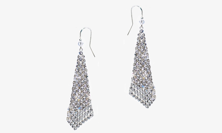 Image 10: Ah! Jewellery Drop Mesh Earrings made with Crystals from Swarovski®