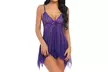 Women See Through Lace Lingerie Dress G-string Babydoll Underwear Set - Second Medium
