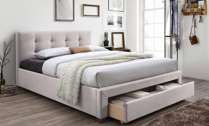 Upholstered King Platform Bed 