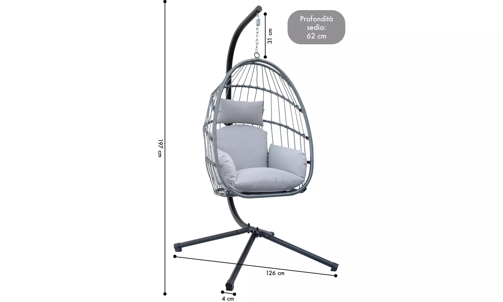 Poltrona a dondolo sospesa