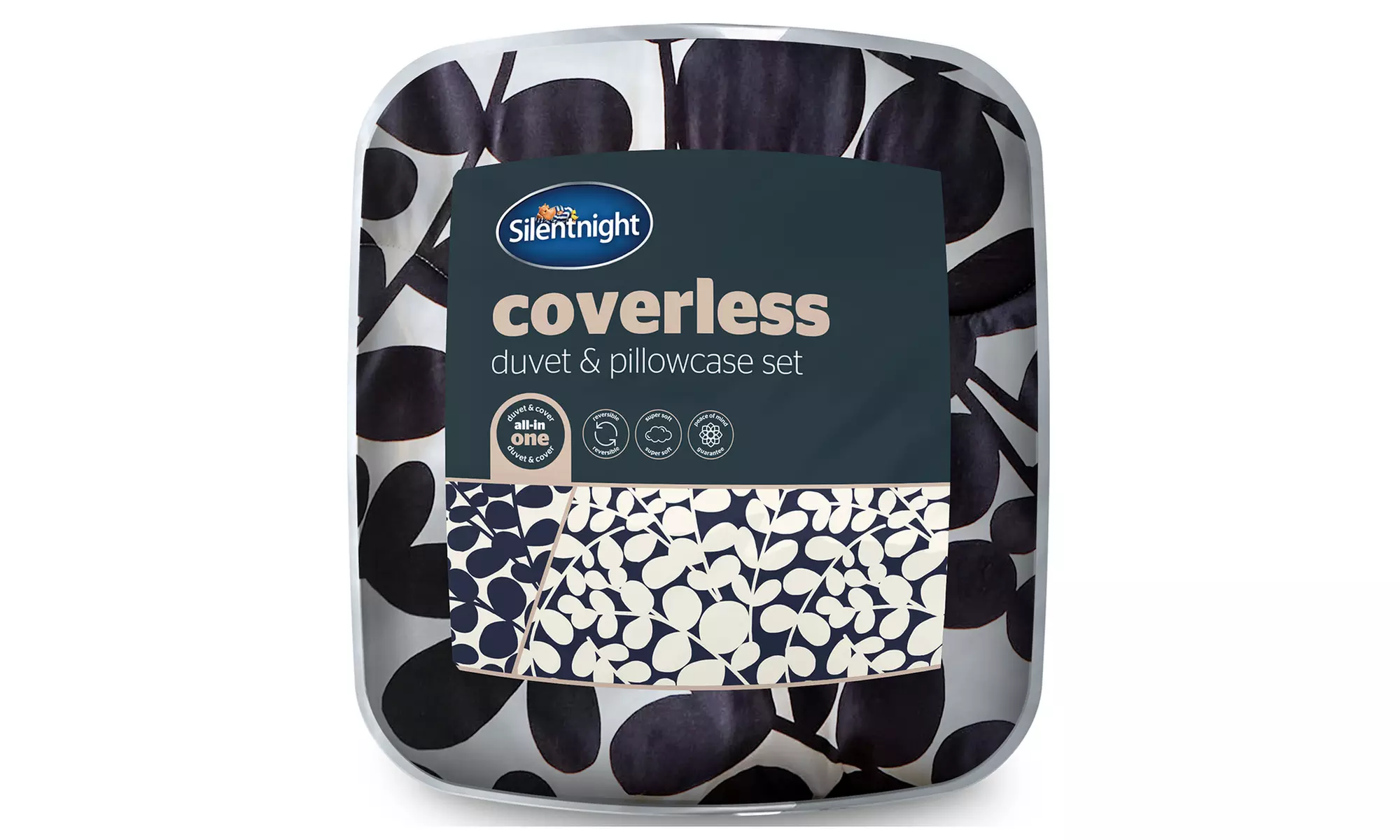 Silentnight 10.5 Tog Leaf Print Reversible Coverless Duvet Set
