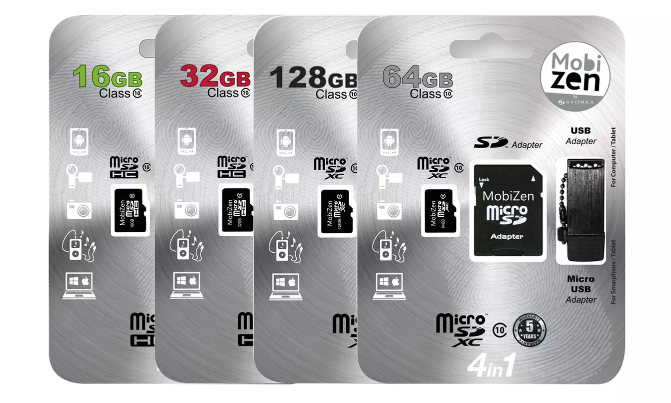 1 ou 2 cartes micro SD avec adaptateur USB et Carte SD - Primary Image