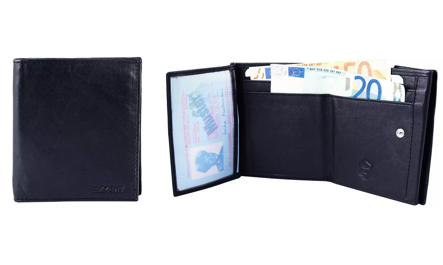 1x, 2x, oder 3x Herren- oder Unisex-Geldbörse aus Leder