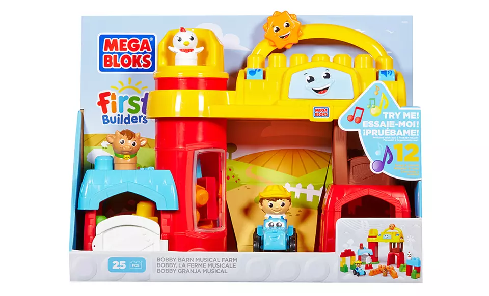 Mega Bloks First Builder Bobby Barn Musical Farm Play Set - Primary Image