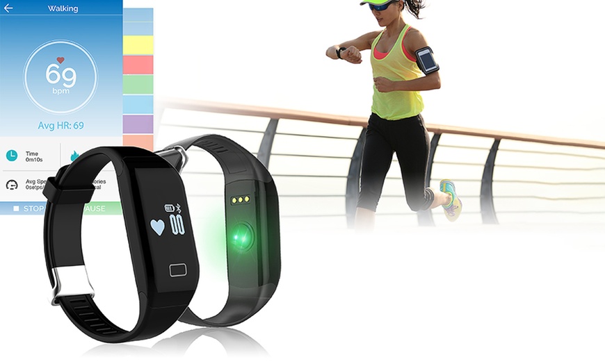 Image 1: Pulsera deportiva bluetooth con frecuencia cardíaca