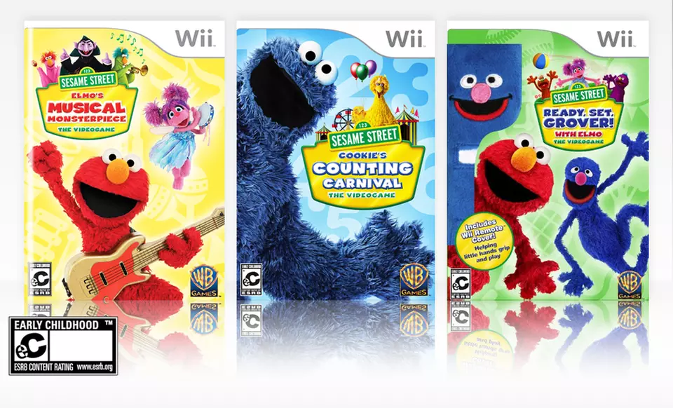 $24.99 for a Sesame Street Nintendo Wii Three-Game Bundle ($59.97 List Price). Free Shipping and Returns. - Primary Image