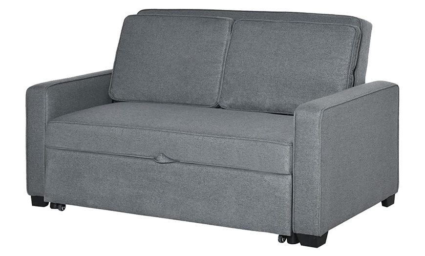 Image 5: HomCom Modern Two-Seater Sofa Bed