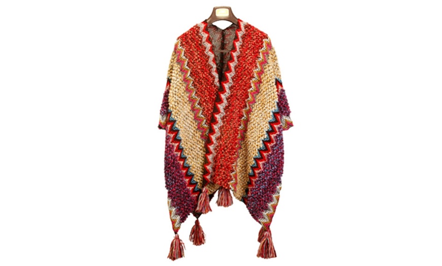 Image 7: Women's Open Front Poncho Cape Shawl