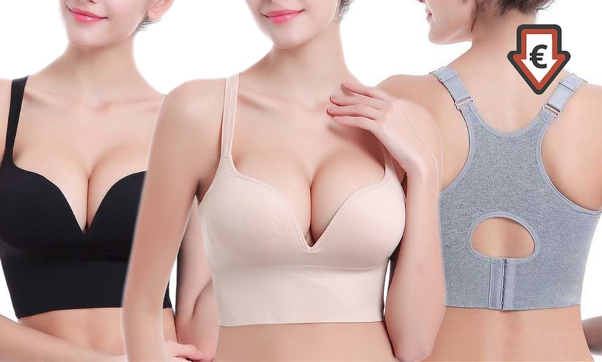 Image 1: Longline Push-Up Bra