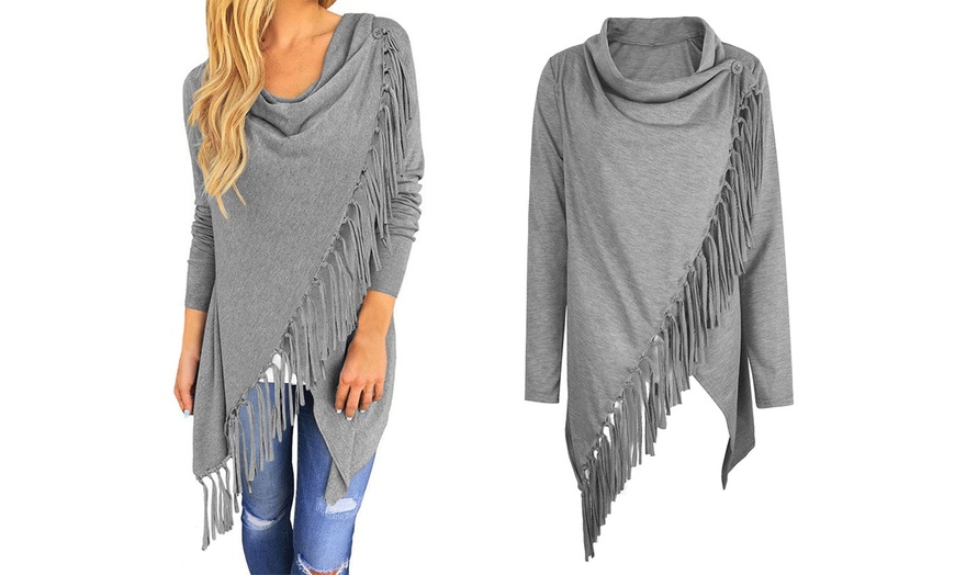 Image 2: Women's Fringed Cardigan