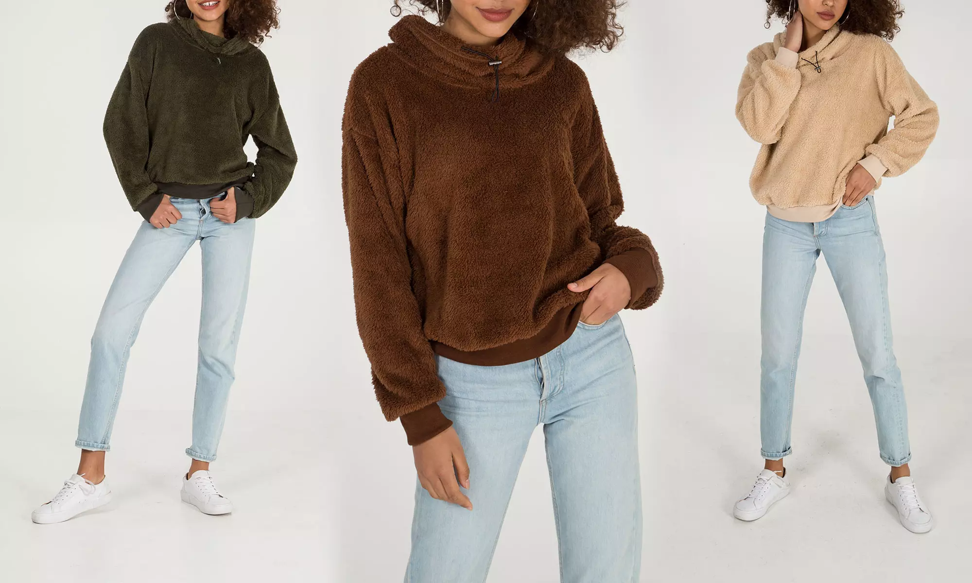 Pull Teddy coll roulé QED London pour femme - Primary Image