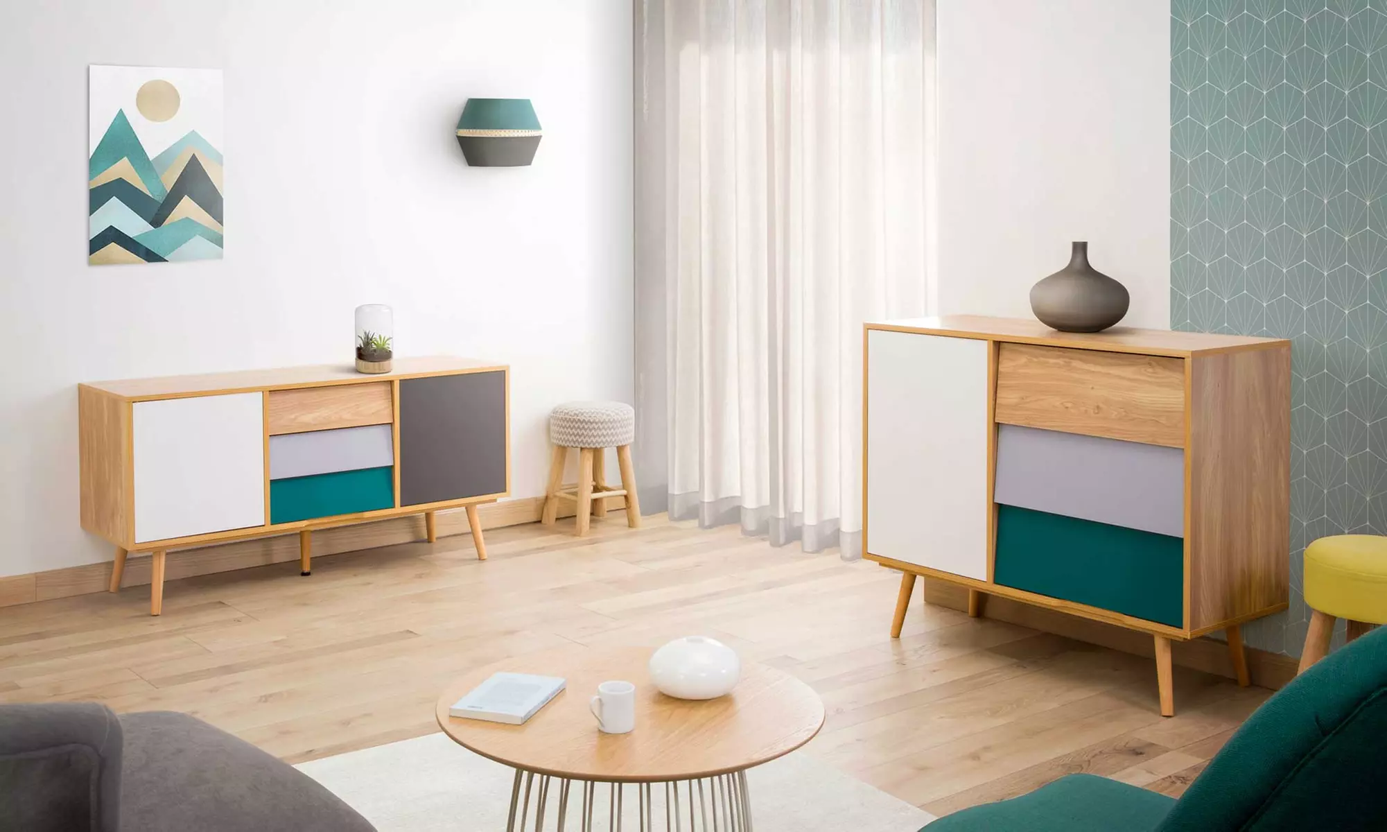 Buffet et meuble TV en bois multicolore - Primary Image