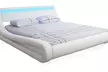 Lit Electra avec LED en simili cuir avec ou sans matelas, livraison offerte - Second Medium