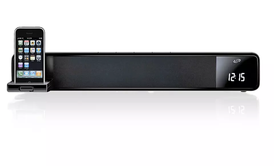 $39.99 for an iLive Soundbar with Dock for iPod and iPhone ($79.99 List Price). Free Shipping and Returns.  - Primary Image